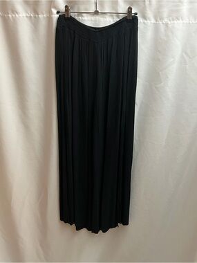 Kiwi & Punch Black Pleated Side Slit Wide Leg Palazzo Pants Women’s Large